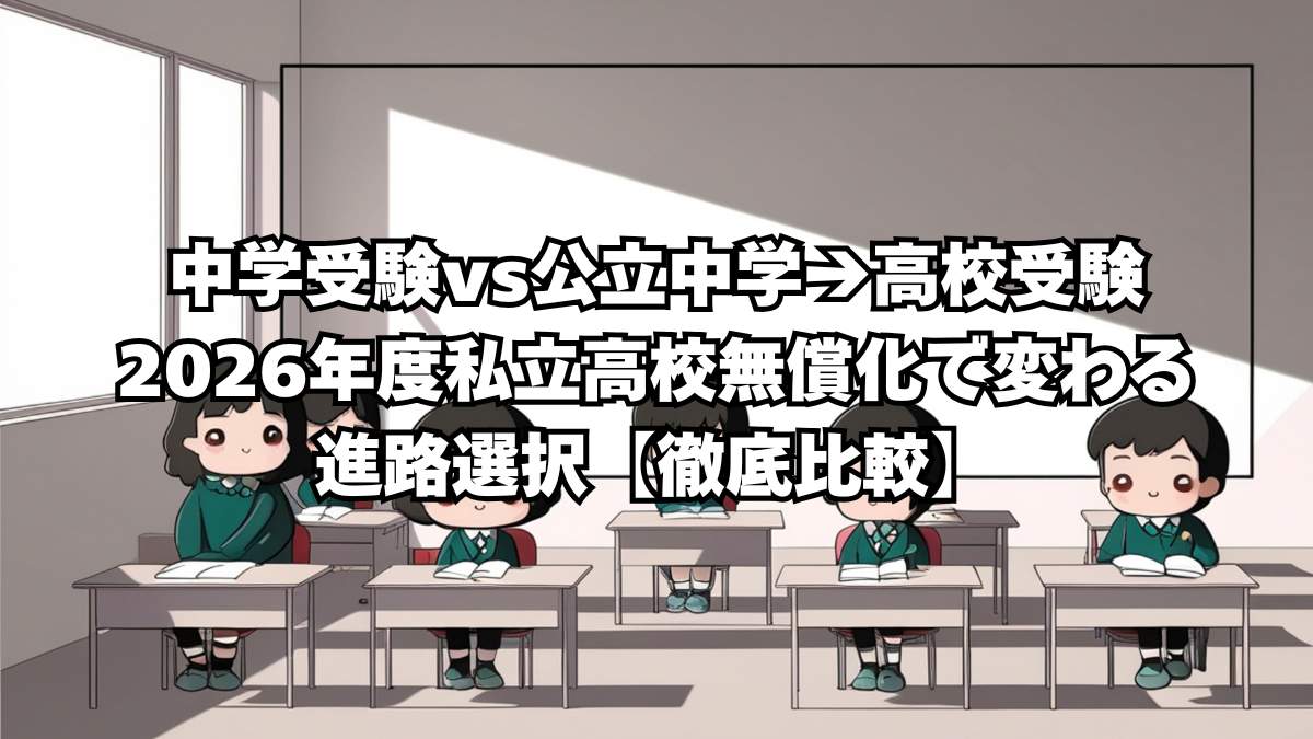 中学受験vs公立中学→高校受験｜2026年度私立高校無償化で変わる進路選択【徹底比較】