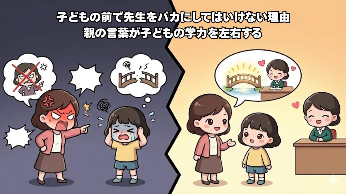 親が子どもの前で先生を悪く言ってはいけない理由